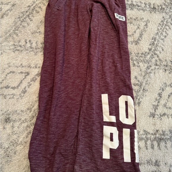 Burgundy Victoria’s Secret PINK sweatpants - Picture 1 of 2